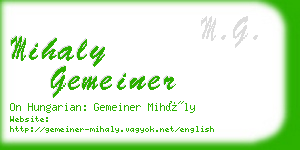 mihaly gemeiner business card